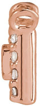 14K Gold Straight Baguette Natural Diamond Halo-Style Necklace - Rose Gold - view 5