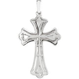 14K Gold Round Natural Diamond Micro Pavé-Style Cross Pendant - view 3