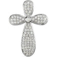 14K Gold Round Natural Diamond Micro Pavé-Style Cross Pendant II