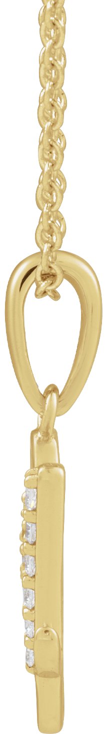 14K Gold Round Natural Diamond Accented Initial Necklace or Pendant - Yellow Gold - view 2