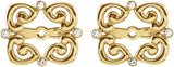 14K Gold Natural Diamond Vintage-Inspired Earring Jackets II - Yellow Gold - view 2