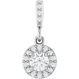 Platinum Round Lab-Grown Diamond Halo-Style Pendant