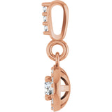 14K Gold Round Lab-Grown Diamond Halo-Style Pendant - Rose Gold - view 3