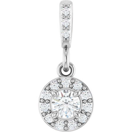 Platinum Round Lab-Grown Diamond Halo-Style Pendant