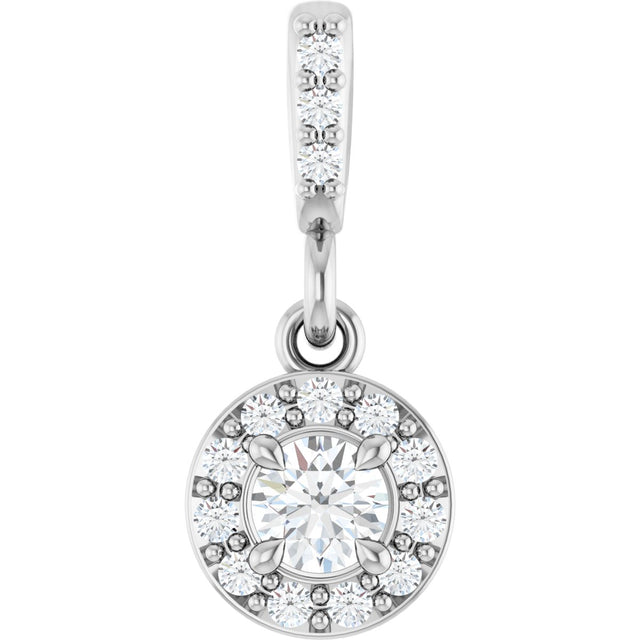 Platinum Round Natural Diamond Halo-Style Pendant – up to 9/10 CTW