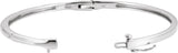14K Gold Round Lab-Grown Diamond Accented Hinged Bangle Bracelet – 2.4mm Stones - White Gold - view 2