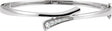 14K Gold Round Natural Diamond Journey Hinged Bangle Bracelet - White Gold