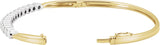 14K Gold Round Natural Diamond Accented Hinged Bangle Bracelet – 3.3mm Stones - view 2