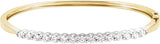 14K Gold Round Natural Diamond Accented Hinged Bangle Bracelet – 3.3mm Stones