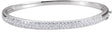 14K Gold Round Natural Diamond Accented Bangle Bracelet