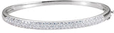 14K Gold Round Natural Diamond Accented Bangle Bracelet