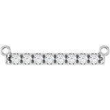Platinum Round Lab-Grown Diamond French-Set Bar Necklace