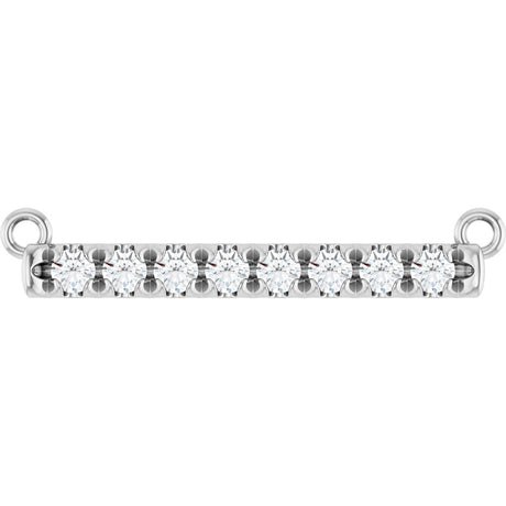 Platinum Round Lab-Grown Diamond French-Set Bar Necklace