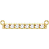 14K Gold Round Lab-Grown Diamond French-Set Bar Necklace - Yellow Gold
