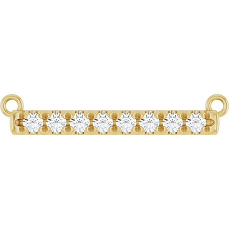 14K Gold Round Lab-Grown Diamond French-Set Bar Necklace - Yellow Gold