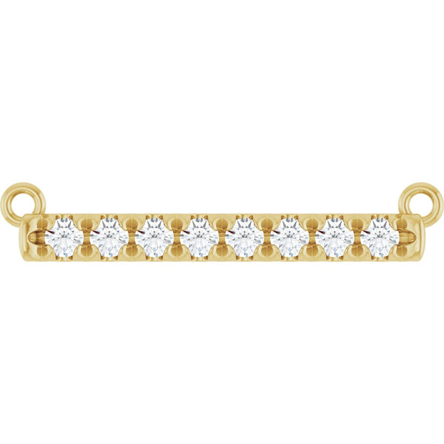 14K Gold Round Lab-Grown Diamond French-Set Bar Necklace - Yellow Gold