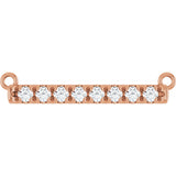 14K Gold Round Lab-Grown Diamond French-Set Bar Necklace - Rose Gold
