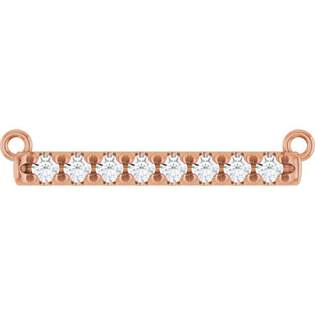 14K Gold Round Lab-Grown Diamond French-Set Bar Necklace - Rose Gold