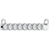 14K Gold Round Lab-Grown Diamond French-Set Bar Necklace - White Gold - view 2