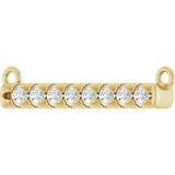 14K Gold Round Lab-Grown Diamond French-Set Bar Necklace - Yellow Gold - view 2