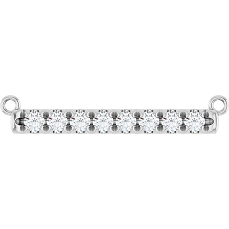 Platinum Round Lab-Grown Diamond French-Set Bar Necklace
