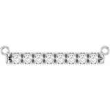 14K Gold Round Lab-Grown Diamond French-Set Bar Necklace - White Gold