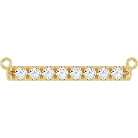 14K Gold Round Lab-Grown Diamond French-Set Bar Necklace - Yellow Gold