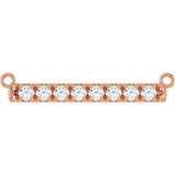 14K Gold Round Lab-Grown Diamond French-Set Bar Necklace - Rose Gold