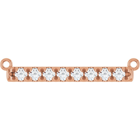 14K Gold Round Lab-Grown Diamond French-Set Bar Necklace - Rose Gold