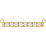 14K Gold Round Natural Diamond French-Set Bar Necklace - Yellow Gold