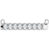 14K Gold Round Lab-Grown Diamond French-Set Bar Necklace - White Gold - view 2