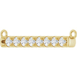 14K Gold Round Lab-Grown Diamond French-Set Bar Necklace - Yellow Gold - view 2