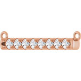 14K Gold Round Lab-Grown Diamond French-Set Bar Necklace - Rose Gold - view 2