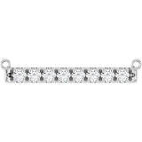 14K Gold Round Lab-Grown Diamond French-Set Bar Necklace - White Gold