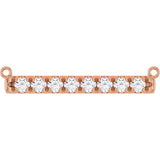 14K Gold Round Lab-Grown Diamond French-Set Bar Necklace - Rose Gold