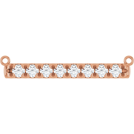 14K Gold Round Lab-Grown Diamond French-Set Bar Necklace - Rose Gold