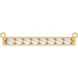 14K Gold Round Natural Diamond French-Set Bar Necklace - Yellow Gold