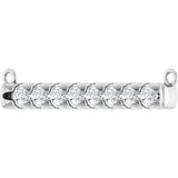 14K Gold Round Lab-Grown Diamond French-Set Bar Necklace - White Gold - view 2