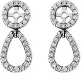 14K Gold Natural Diamond Accented Earring Jackets IV - White Gold - view 2