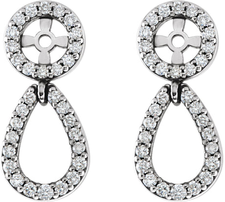 Platinum Natural Diamond Accented Earring Jackets - view 2