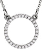 Platinum Round Natural Diamond Petite Circle Necklace