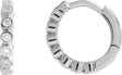 Platinum Round Lab-Grown Diamond Hinged Hoop Earrings