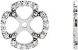 14K Gold Natural Diamond Clover Earring Jackets - White Gold
