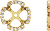 14K Gold Natural Diamond Clover Earring Jackets - Yellow Gold