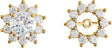 14K Gold Natural Diamond Halo-Style Earring Jackets VI - Yellow Gold