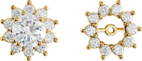 14K Gold Natural Diamond Halo-Style Earring Jackets VI - Yellow Gold