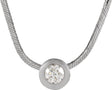 14K Gold Round Natural Diamond Bezel-Set Solitaire Necklace or Pendant