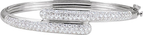 14K Gold Round Natural Diamond Pavé-Style Bangle Bracelet