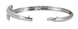 14K Gold Round Natural Diamond Pavé-Style Bangle Bracelet - view 2