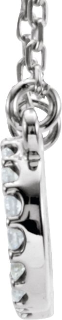 14K Gold Round Natural Diamond Infinity Necklace - White Gold - view 2